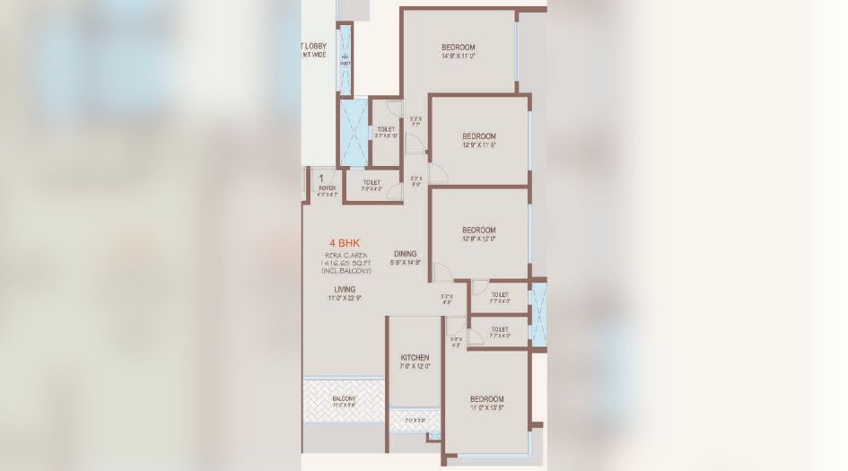 Kripa-Jewel-4BHK-1416sqft-unit-plan